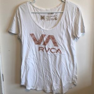 White RVCA scoop neck t-shirt
